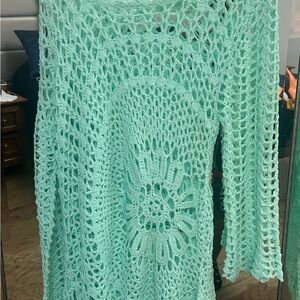 Mint Green Crochet Sweater